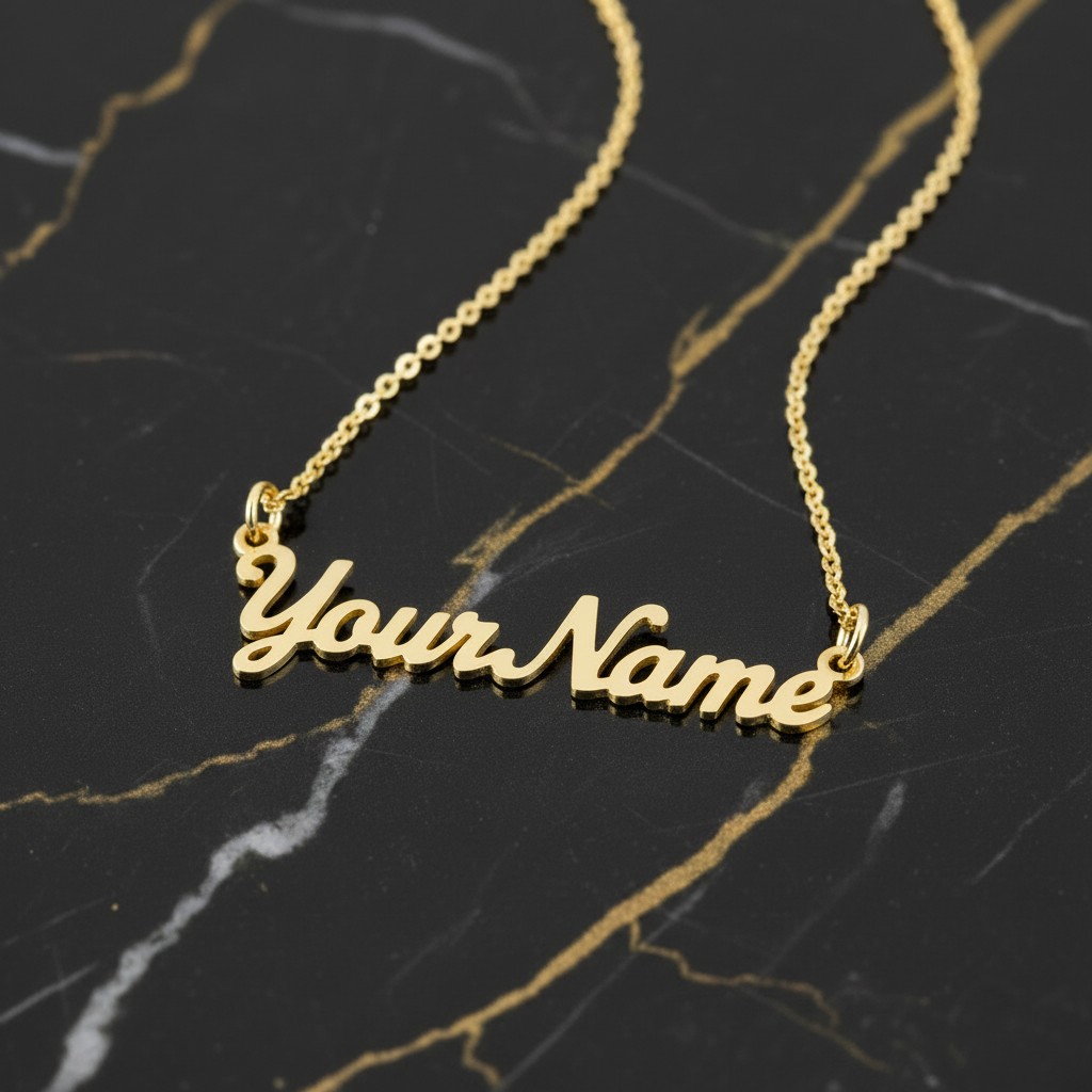 Your Name Necklace - Bold Block Font