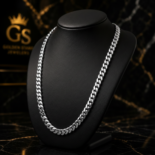 10mm Silver Cuban Link Chain
