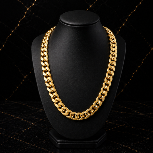Cuban Link Chain 14mm 14K Gold