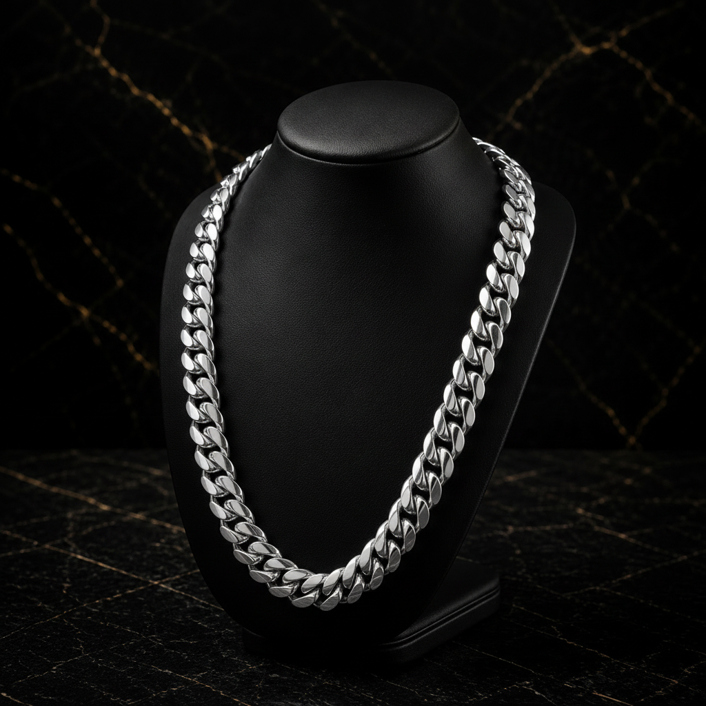 16mm Silver Cuban Link Chain