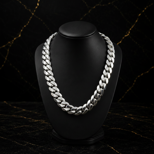 22mm Silver Cuban Link Chain