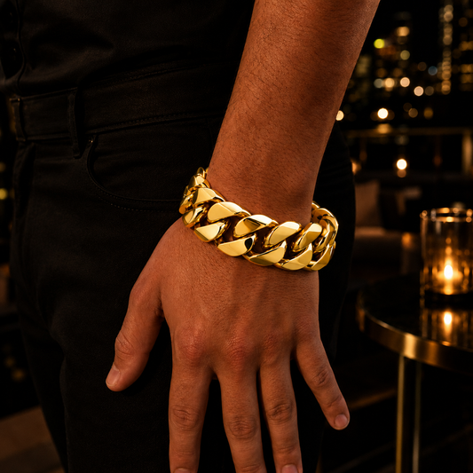 Cuban Link Bracelet 22mm 14K Gold