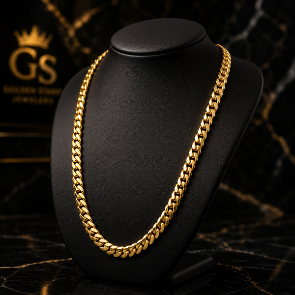 Cuban Link Chain 10mm Gold Over Silver