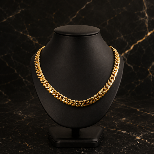 Cuban Link Chain 12mm Gold Over Silver