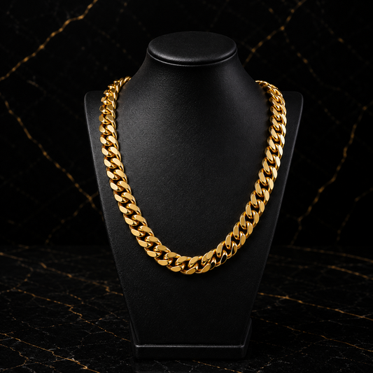Cuban Link Chain 18 mm Gold Over Silver