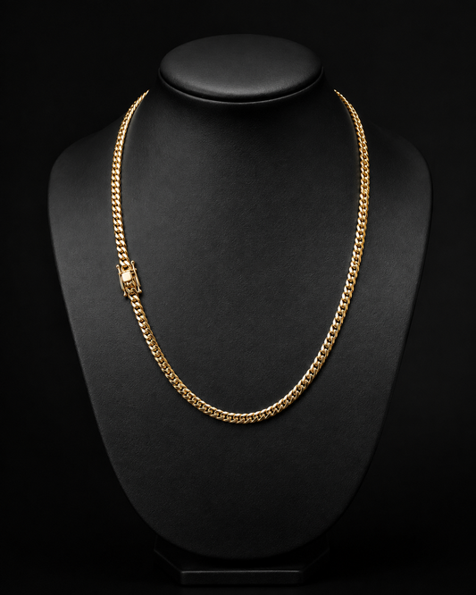 Cuban Link Chain 6mm Gold Over Silver