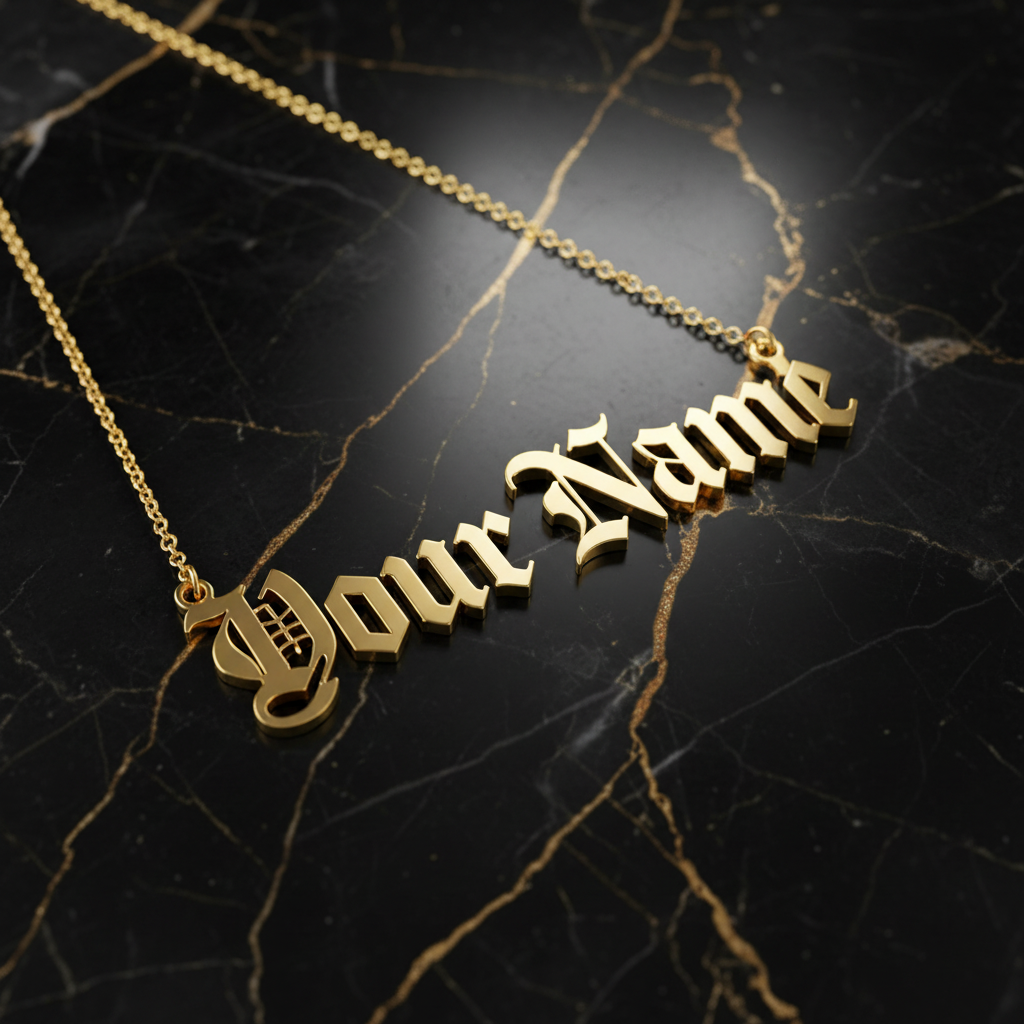 Your Name Necklace - Old English Gothic